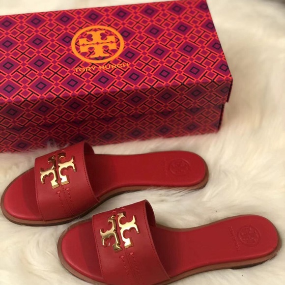 Tory Burch Everly Calf Leather Slide Sandal - Picture 2 of 6